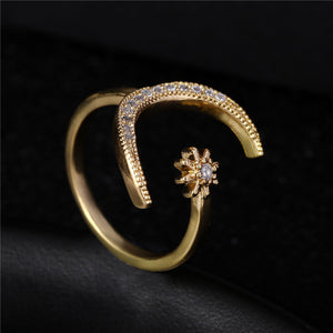 MOON & STAR Fingure Ring