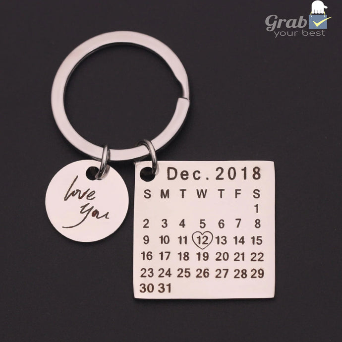 Customized Calender Stainless Steel KeyChain