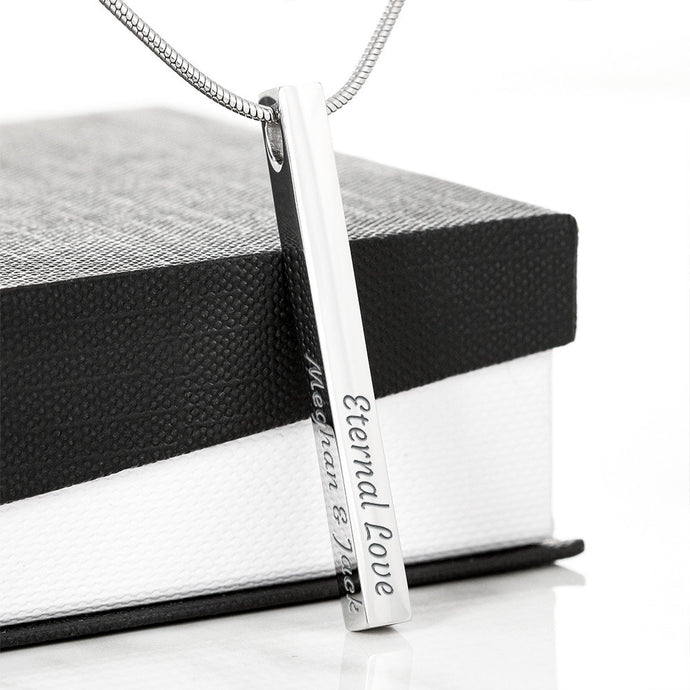 4 Sided Bar Customizable Name Necklace