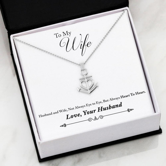 To My Wife - Heart To Heart - Friendship Anchor Necklace