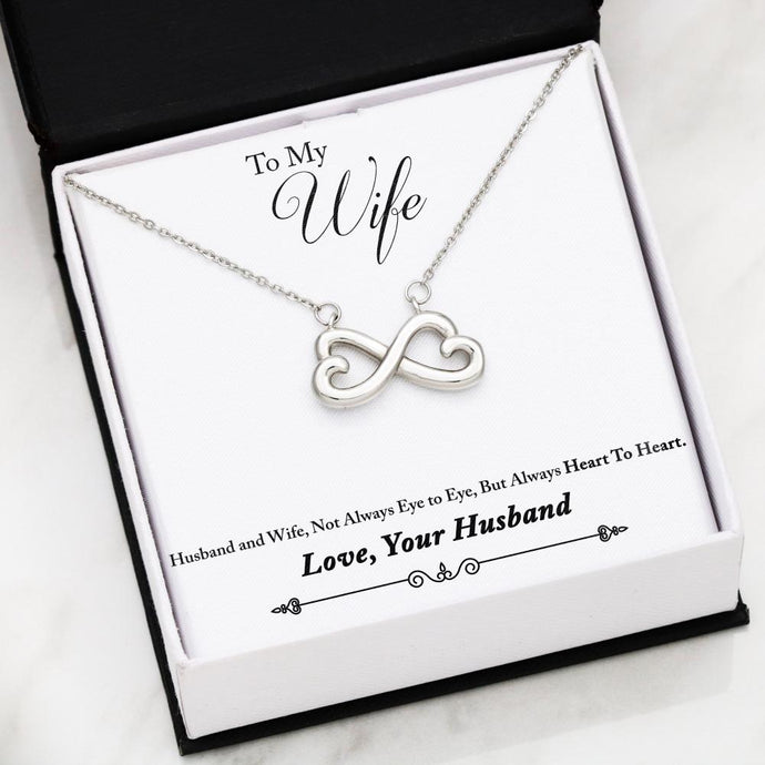 To My Wife - Heart To Heart - Infinity Heart Necklace