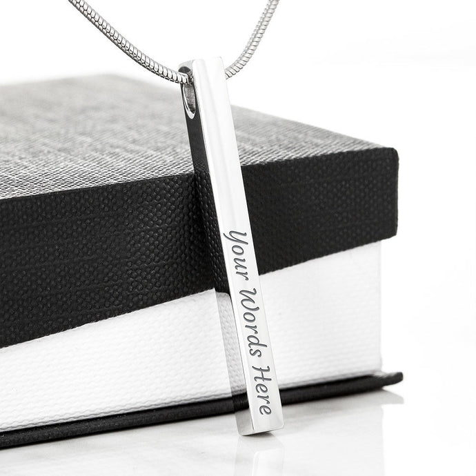 2 Sided Bar Customizable Name Necklace