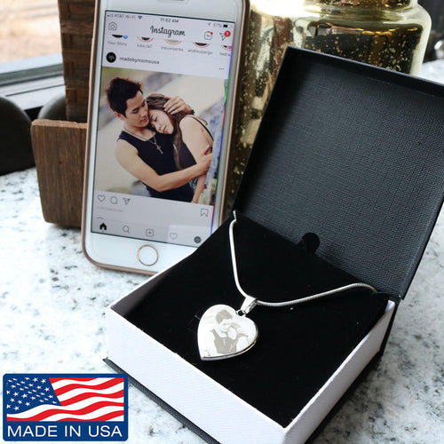 Personalized Photo Heart Pendant Necklace