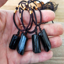 Load image into Gallery viewer, Natural Tourmaline Stone Necklace Black