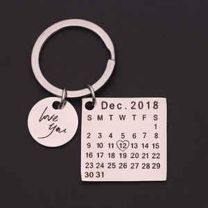 Customized Calender Stainless Steel KeyChain