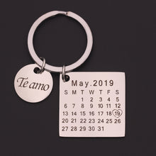 Load image into Gallery viewer, Customized Calender Stainless Steel KeyChain