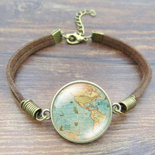 Load image into Gallery viewer, Globe Charm Travel Bracelets
