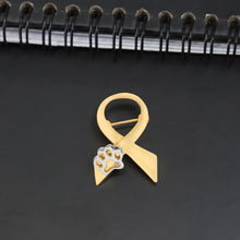 Load image into Gallery viewer, Gold/Silver ANIMAL ABUSE AWARENESS Bow Tie