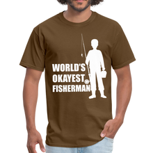 Load image into Gallery viewer, World&#39;s Okayest Fisherman Funny Fishing Vintage Gift - brown