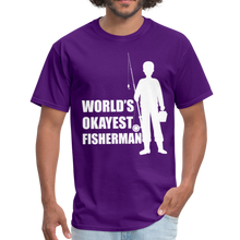 Load image into Gallery viewer, World&#39;s Okayest Fisherman Funny Fishing Vintage Gift - purple