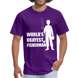 World's Okayest Fisherman Funny Fishing Vintage Gift - purple