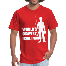 Load image into Gallery viewer, World&#39;s Okayest Fisherman Funny Fishing Vintage Gift - red