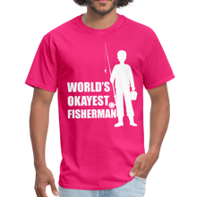 Load image into Gallery viewer, World&#39;s Okayest Fisherman Funny Fishing Vintage Gift - fuchsia
