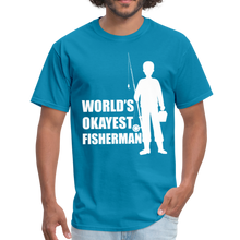 Load image into Gallery viewer, World&#39;s Okayest Fisherman Funny Fishing Vintage Gift - turquoise
