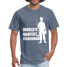 Load image into Gallery viewer, World&#39;s Okayest Fisherman Funny Fishing Vintage Gift - denim