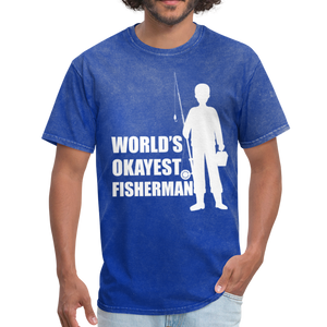 World's Okayest Fisherman Funny Fishing Vintage Gift - mineral royal