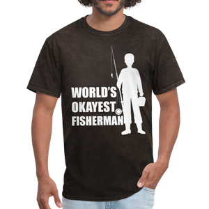 World's Okayest Fisherman Funny Fishing Vintage Gift - mineral black